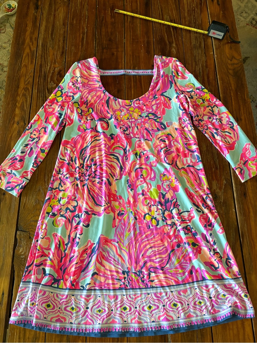 Lilly Pulitzer Aqua Pink Floral Mini Dress